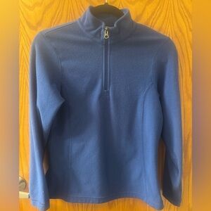 Lands' End Zip-Up Fleece Sweater in Blue L(14)